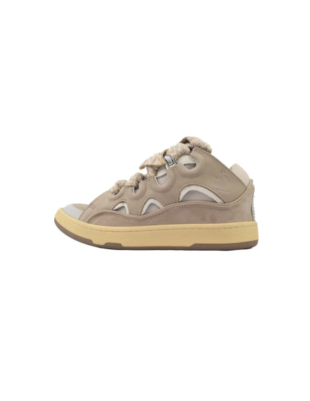 Lanvin Curb Sneakers White Brown
