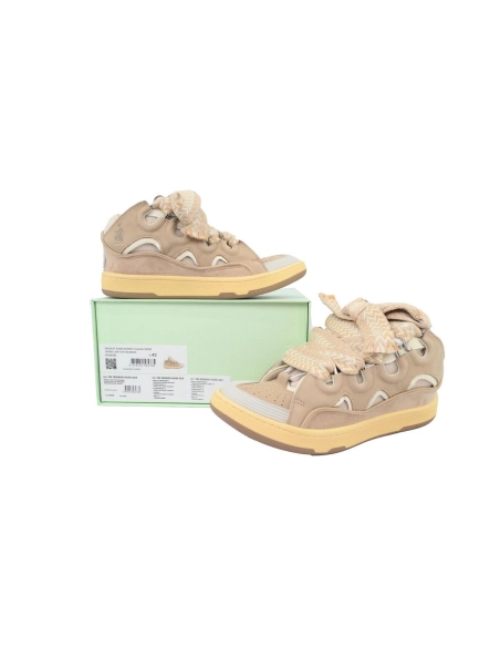 Lanvin Curb Sneakers White Brown