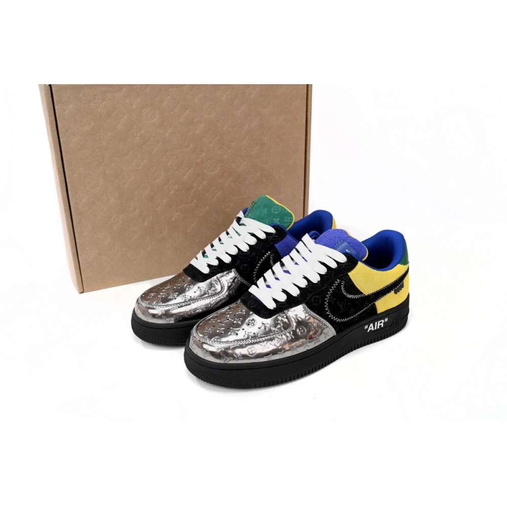Louis Vuitton x Nike Air Force 1 Low Silver Yellow 1A9VCH