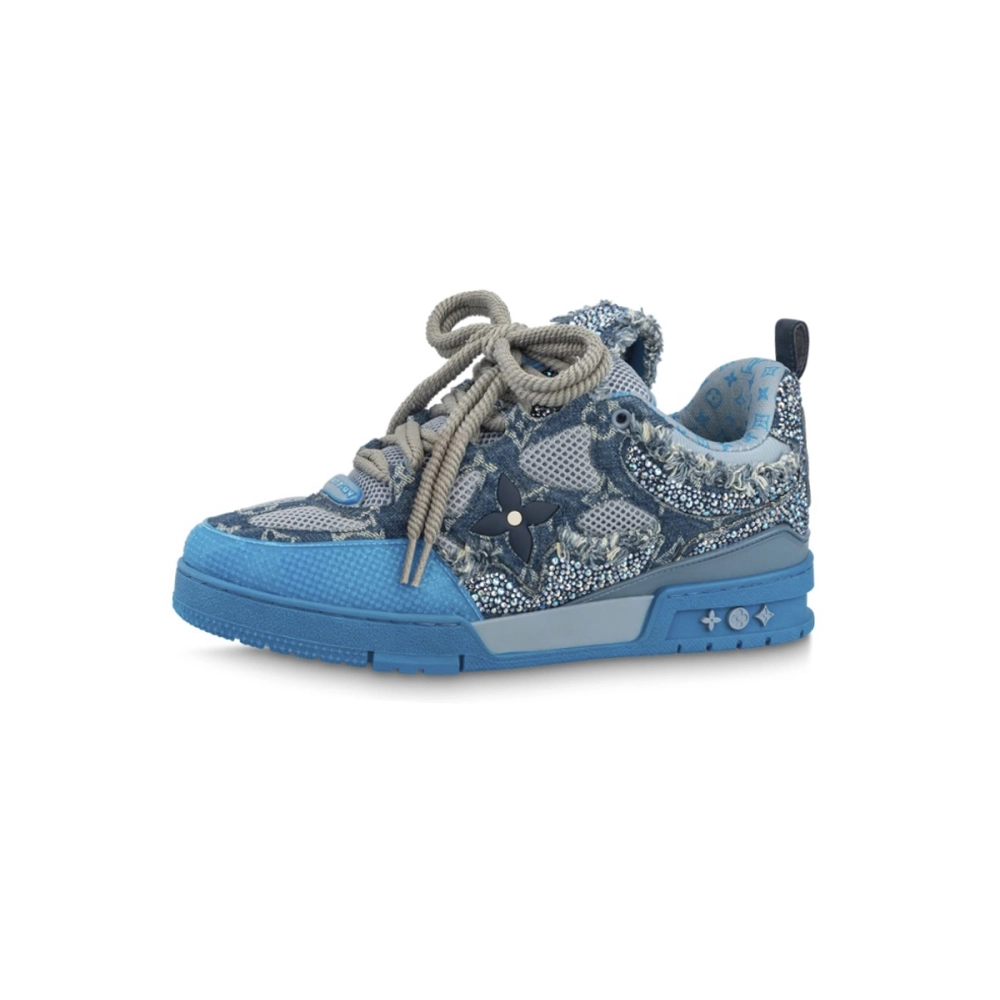 Louis Vuitton LV Skate Trainer Blue Swarovski Monogram 1ABMHB