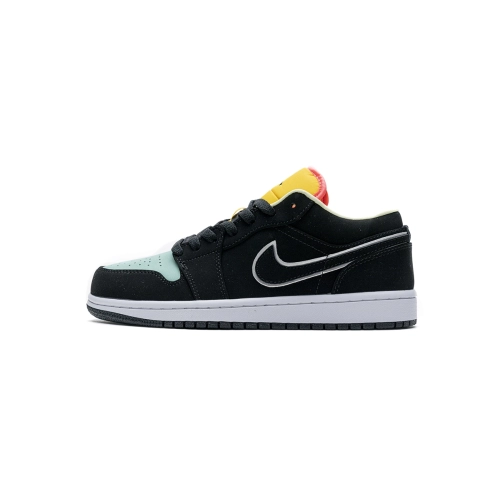 Air Jordan 1 Low Black Aurora Green Laser Orange CK3022-013