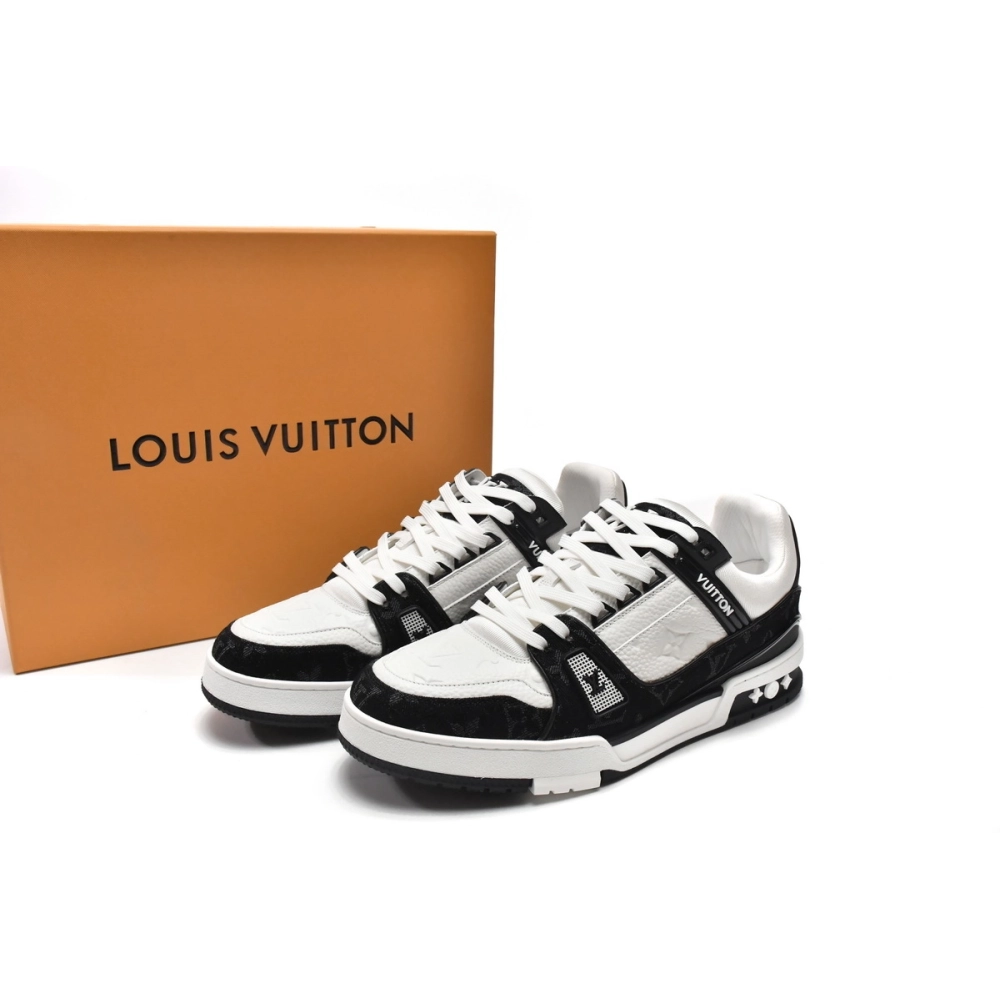 Louis Vuitton Trainer Black and White Cloth Cover VL1202