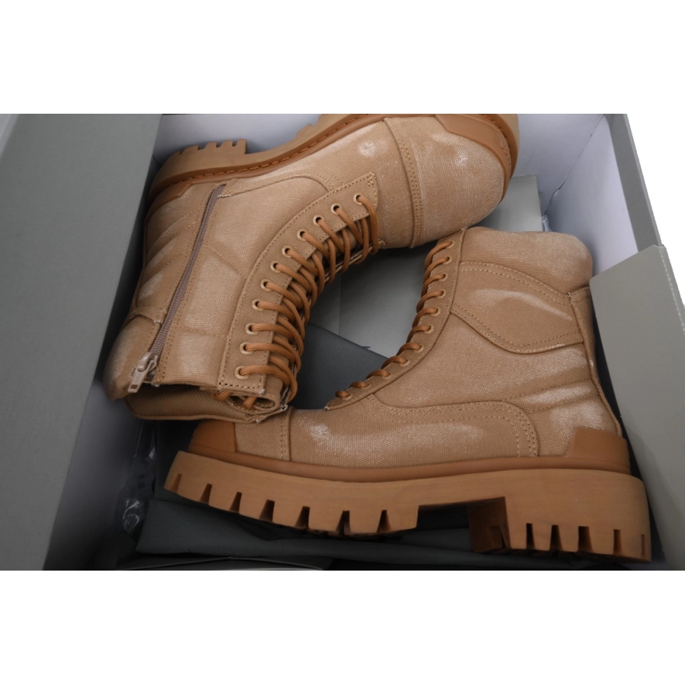 Balenciaga Strike 2MM Lace-up Boots in Brown