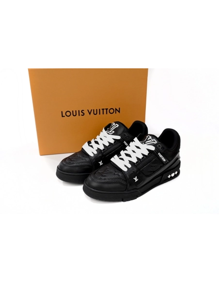 Louis Vuitton Trainer Black Embossed Monogram 1AAREY