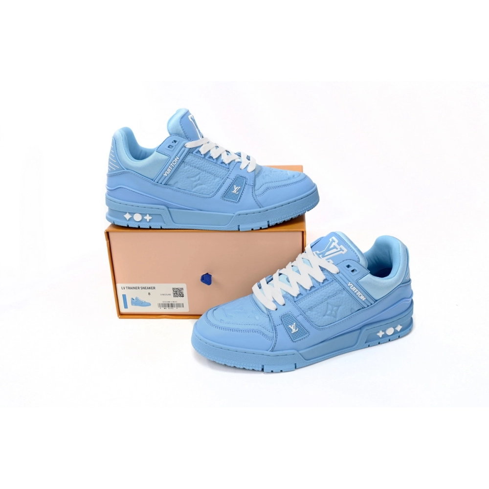 Louis Vuitton Trainer Blue Embossed Monogram 1AARFI