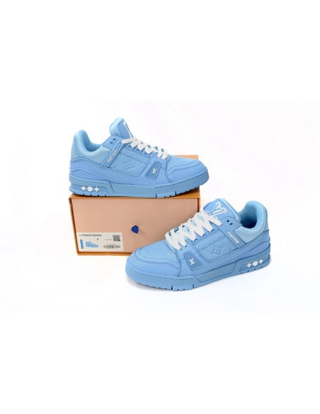 Louis Vuitton Trainer Blue Embossed Monogram 1AARFI
