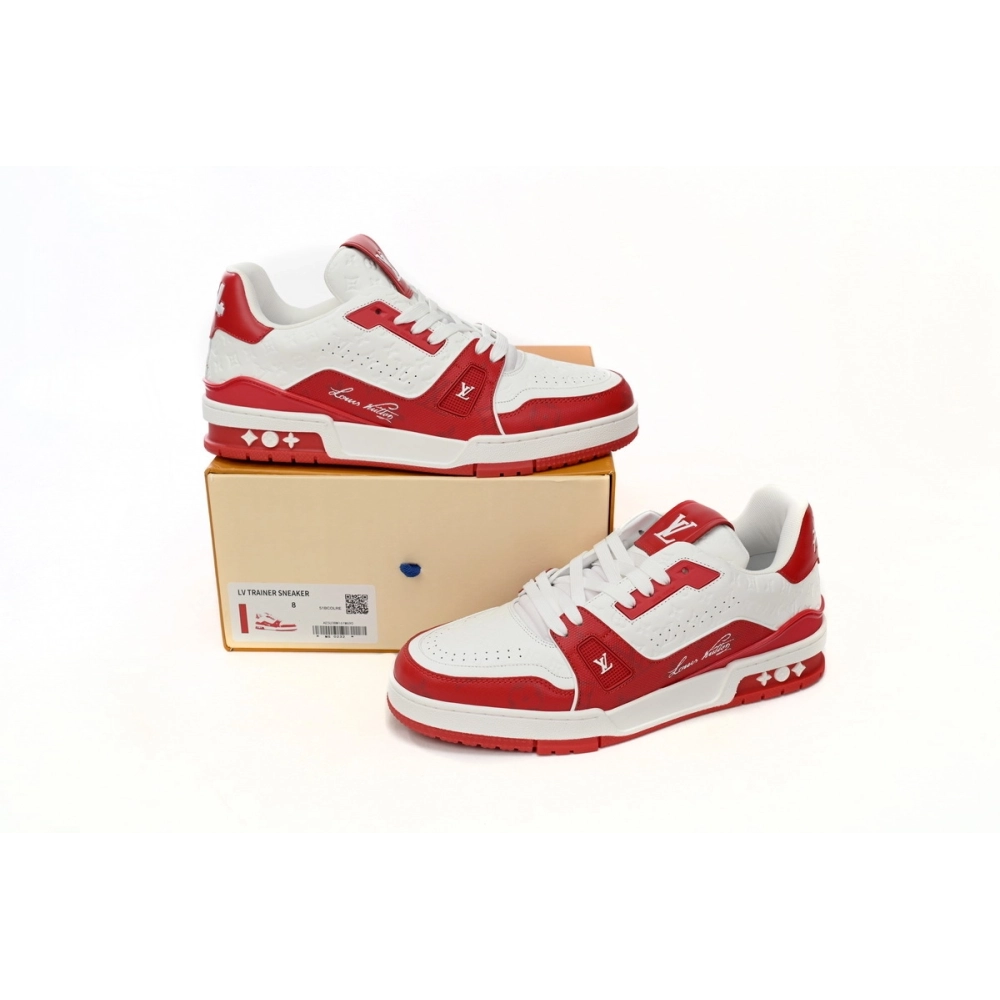 Louis Vuitton Trainer 54 Signature Red White 1AANFH