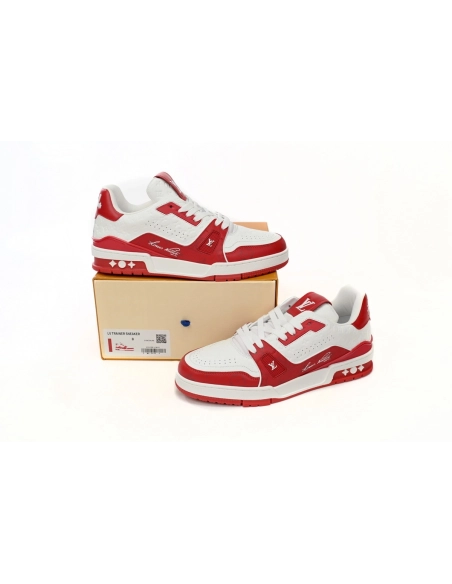 Louis Vuitton Trainer 54 Signature Red White 1AANFH