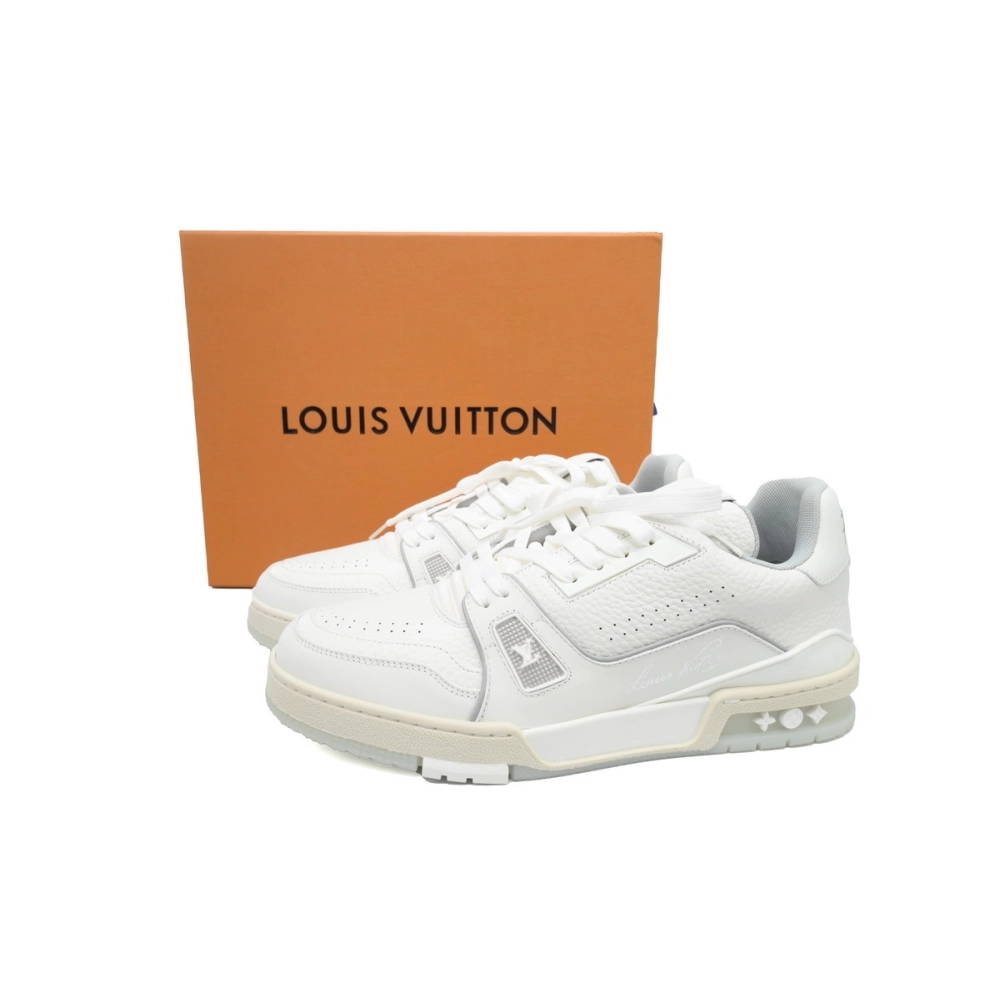 Louis Vuitton Trainer White Litchi Pattern FD0221